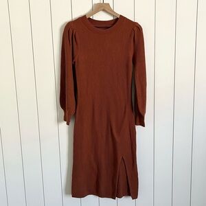 Abercrombie & Fitch Knit Long Sleeve Midi Dress